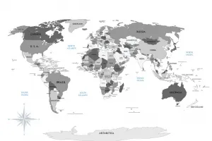 Obraz na korku čiernobiela mapa s modrým kontrastom