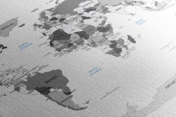 Obraz na korku čiernobiela mapa s modrým kontrastom