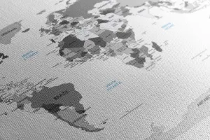 Obraz na korku čiernobiela mapa s modrým kontrastom