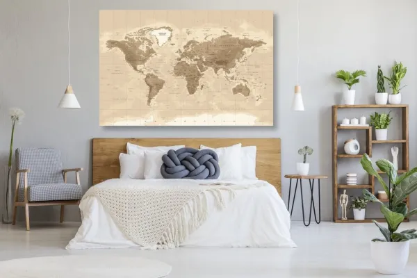 Obraz na korku nádherná vintage mapa sveta