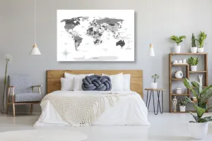 Obraz na korku čiernobiela mapa s modrým kontrastom
