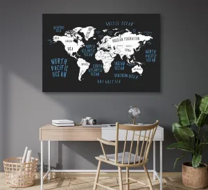 Obraz na korku mapa sveta v modernom prevedení