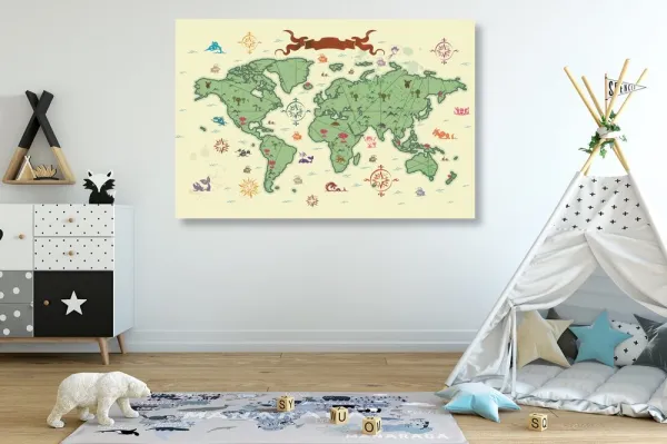 Obraz na korku originálna mapa sveta