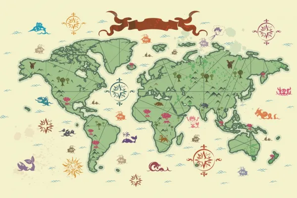 Obraz na korku originálna mapa sveta