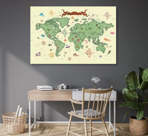 Obraz na korku originálna mapa sveta