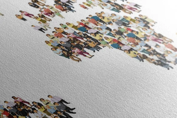 Obraz na korku mapa sveta pozostávajúca z ľudí