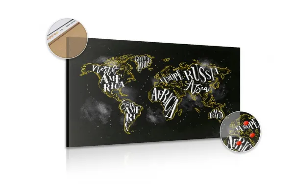 Obraz na korku trendová mapa sveta