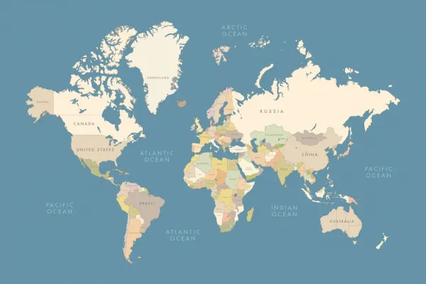 Obraz mapa s vintage prvkami