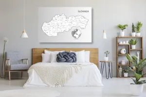 Obraz čiernobiela mapa Slovenskej republiky