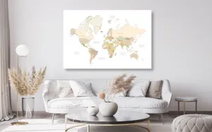 Obraz mapa sveta s vintage prvkami
