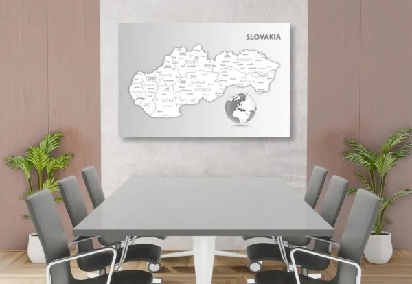 Obraz čiernobiela mapa Slovenskej republiky