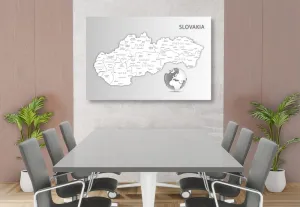 Obraz čiernobiela mapa Slovenskej republiky