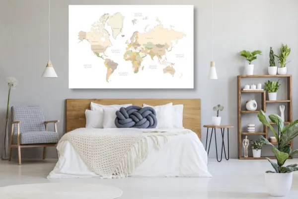 Obraz na korku  mapa sveta s vintage prvkami