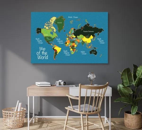 Obraz na korku štýlová mapa
