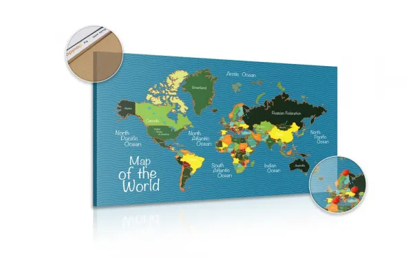 Obraz na korku štýlová mapa