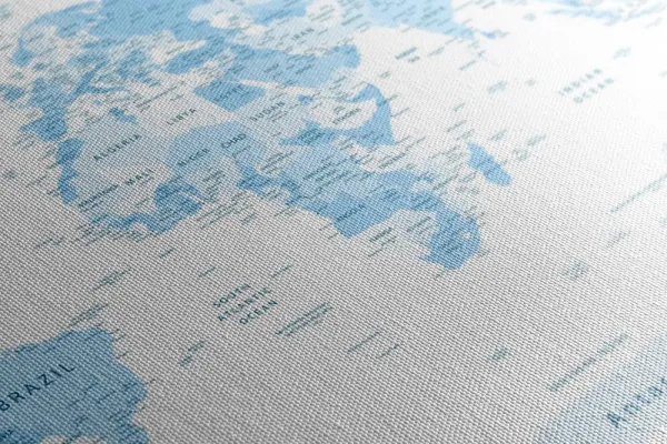 Obraz na korku detailná mapa sveta v modrej farbe