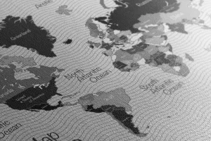 Obraz na korku štýlová čiernobiela mapa