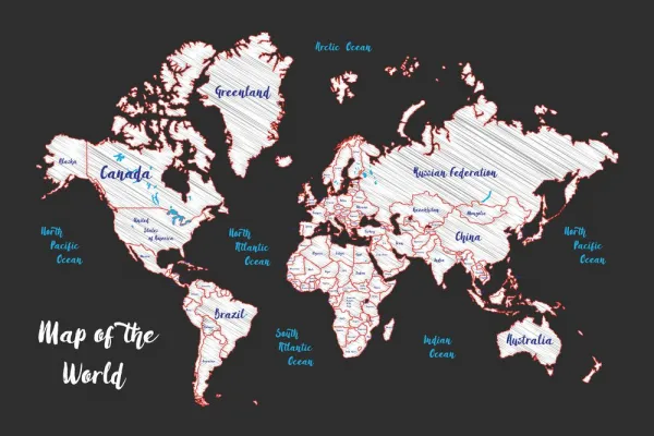 Obraz jedinečná mapa sveta
