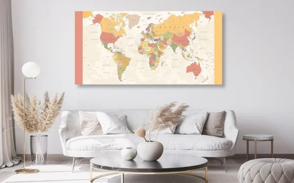 Obraz na korku podrobná mapa sveta