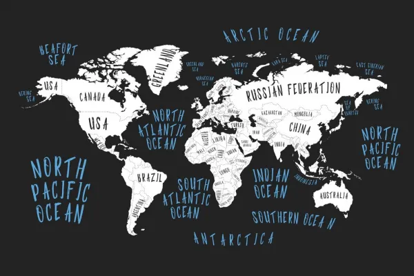 Obraz mapa sveta v modernom prevedení