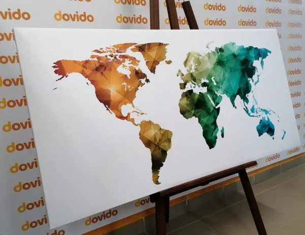 Obraz farebná polygonálna mapa sveta