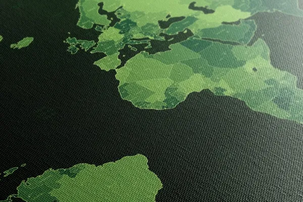 Obraz na korku detailná mapa sveta v zelenej farbe