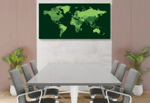 Obraz na korku detailná mapa sveta v zelenej farbe