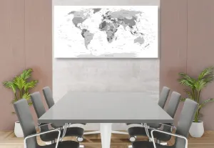 Obraz na korku čiernobiela mapa s názvami