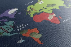 Obraz na korku  mapa sveta s dominantami