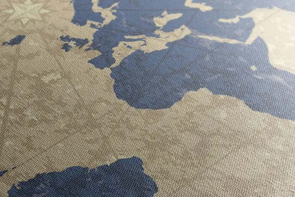 Obraz mapa sveta s kompasom v retro štýle