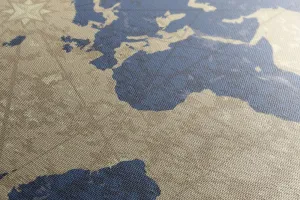 Obraz mapa sveta s kompasom v retro štýle