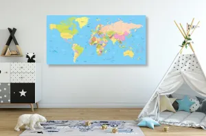 Obraz mapa na modrom pozadí