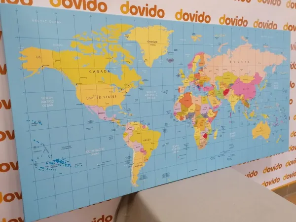 Obraz mapa na modrom pozadí