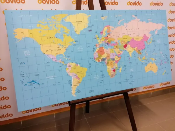 Obraz mapa na modrom pozadí