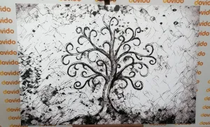 Obraz symbol stromu života v čiernobielom prevedení