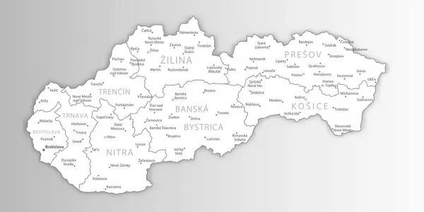 Obraz čiernobiela mapa Slovenska