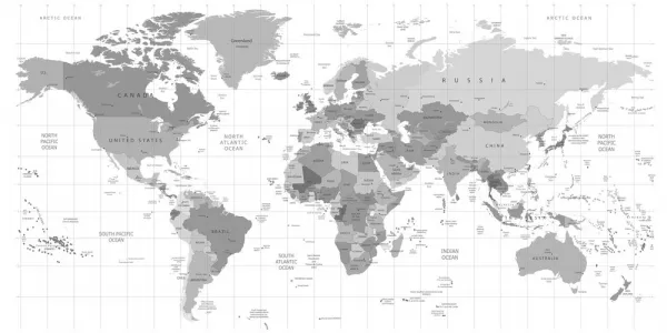 Obraz šedá mapa na bielom pozadí