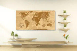 Obraz rustikálna mapa sveta