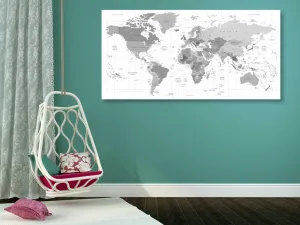 Obraz na korku šedá mapa na bielom pozadí