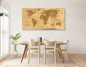 Obraz rustikálna mapa sveta