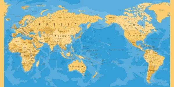 Obraz na korku mapa sveta v zaujímavom prevedení