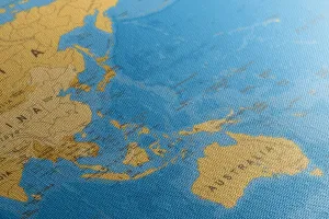 Obraz na korku mapa sveta v zaujímavom prevedení