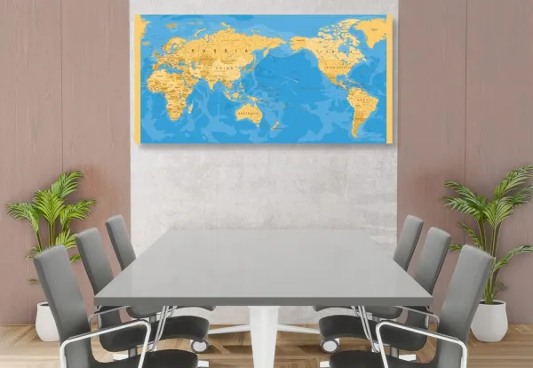 Obraz na korku mapa sveta v zaujímavom prevedení