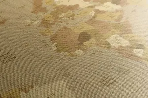 Obraz na korku mapa sveta v béžovom odtieni