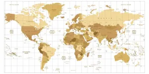 Obraz na korku béžová mapa sveta na svetlom pozadí