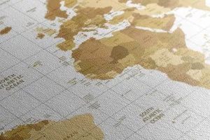 Obraz na korku béžová mapa sveta na svetlom pozadí
