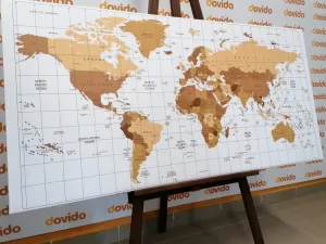 Obraz na korku béžová mapa sveta na svetlom pozadí