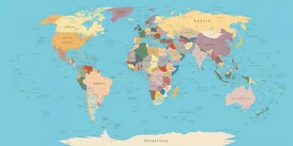 Obraz mapa sveta s názvami
