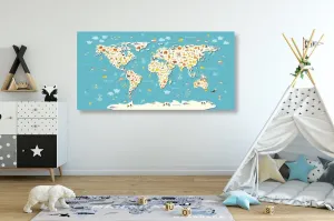 Obraz detská mapa so zvieratkami