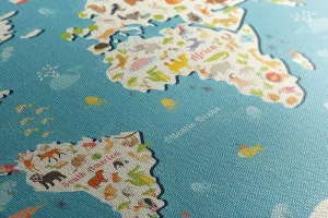 Obraz detská mapa so zvieratkami